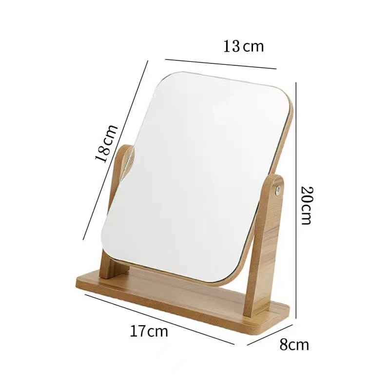 360 Rotating Wooden Makeup Mirror | Wooden Makeup Mirror With Stand