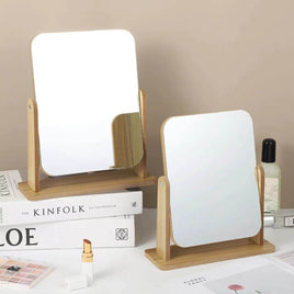 360 Rotating Wooden Makeup Mirror | Wooden Makeup Mirror With Stand