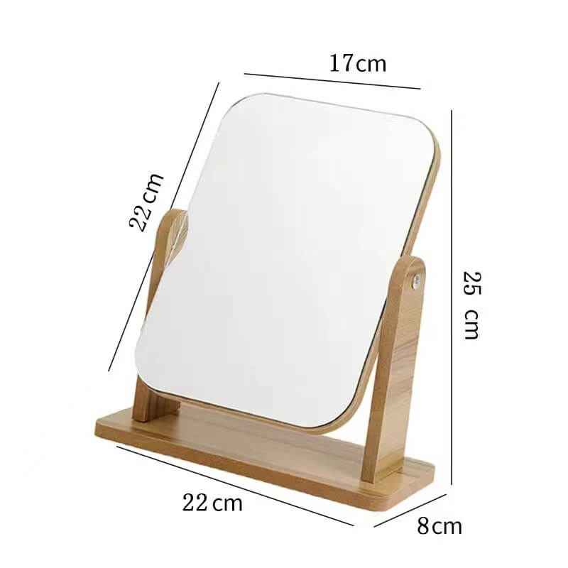 360 Rotating Wooden Makeup Mirror | Wooden Makeup Mirror With Stand