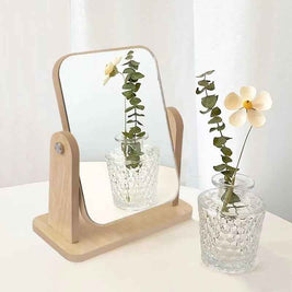 360 Rotating Wooden Makeup Mirror | Wooden Makeup Mirror With Stand