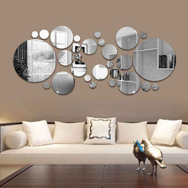 3D Stereo Acrylic Wall Decoration | Round Acrylic Mirror Wall Stickers