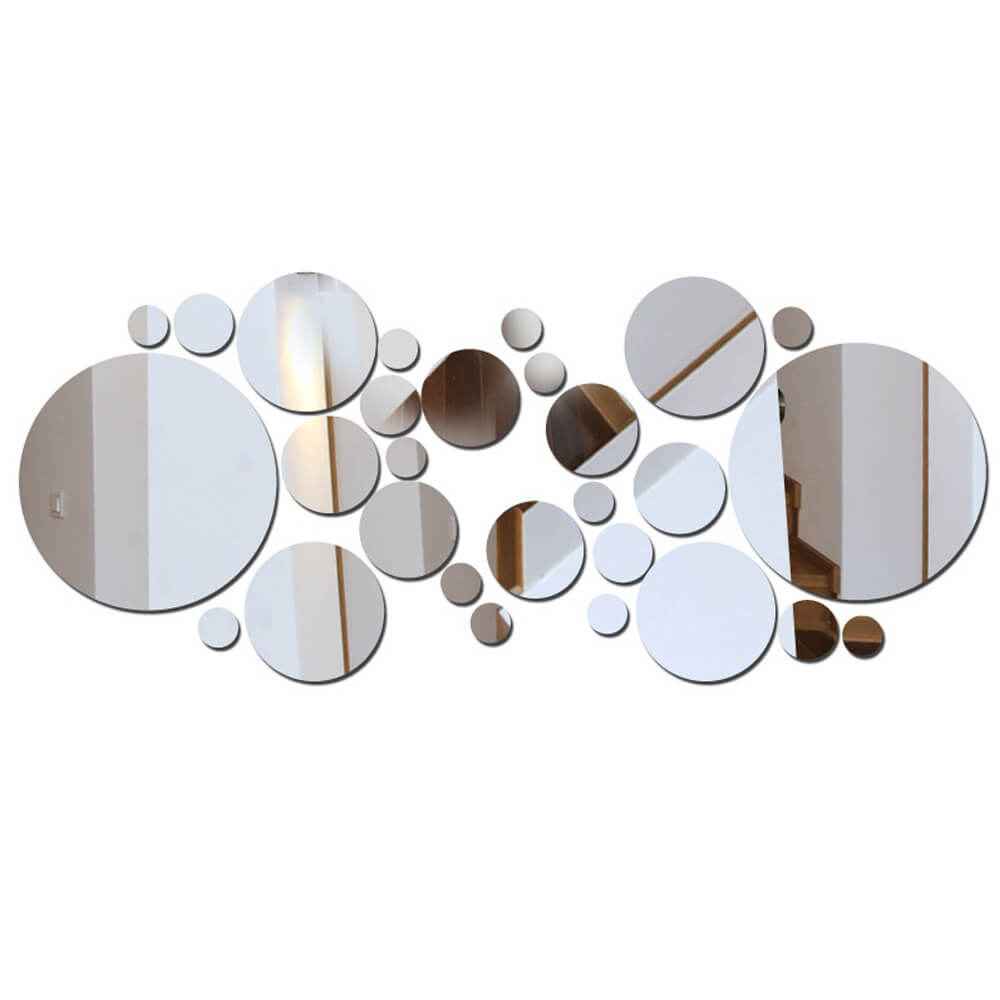 3D Stereo Acrylic Wall Decoration | Round Acrylic Mirror Wall Stickers