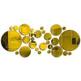 3D Stereo Acrylic Wall Decoration | Round Acrylic Mirror Wall Stickers
