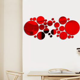3D Stereo Acrylic Wall Decoration | Round Acrylic Mirror Wall Stickers