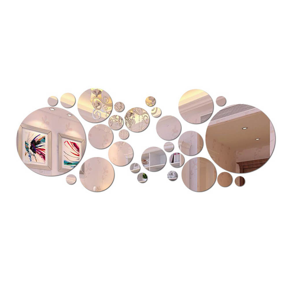 3D Stereo Acrylic Wall Decoration | Round Acrylic Mirror Wall Stickers