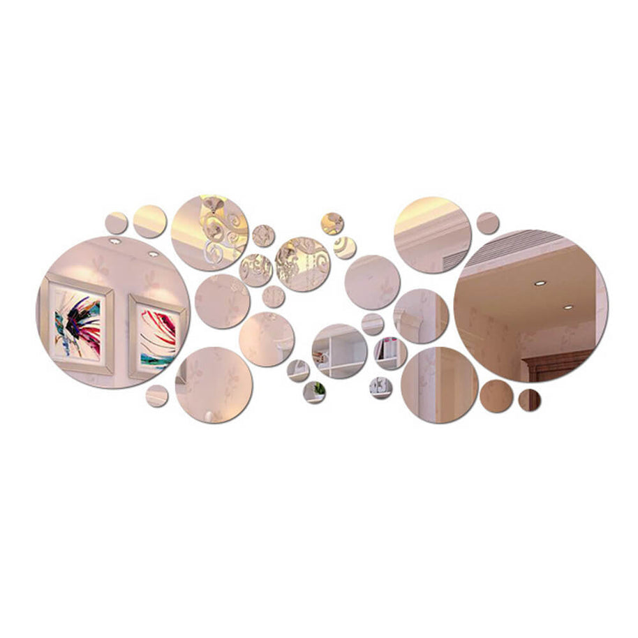 3D Stereo Acrylic Wall Decoration | Round Acrylic Mirror Wall Stickers