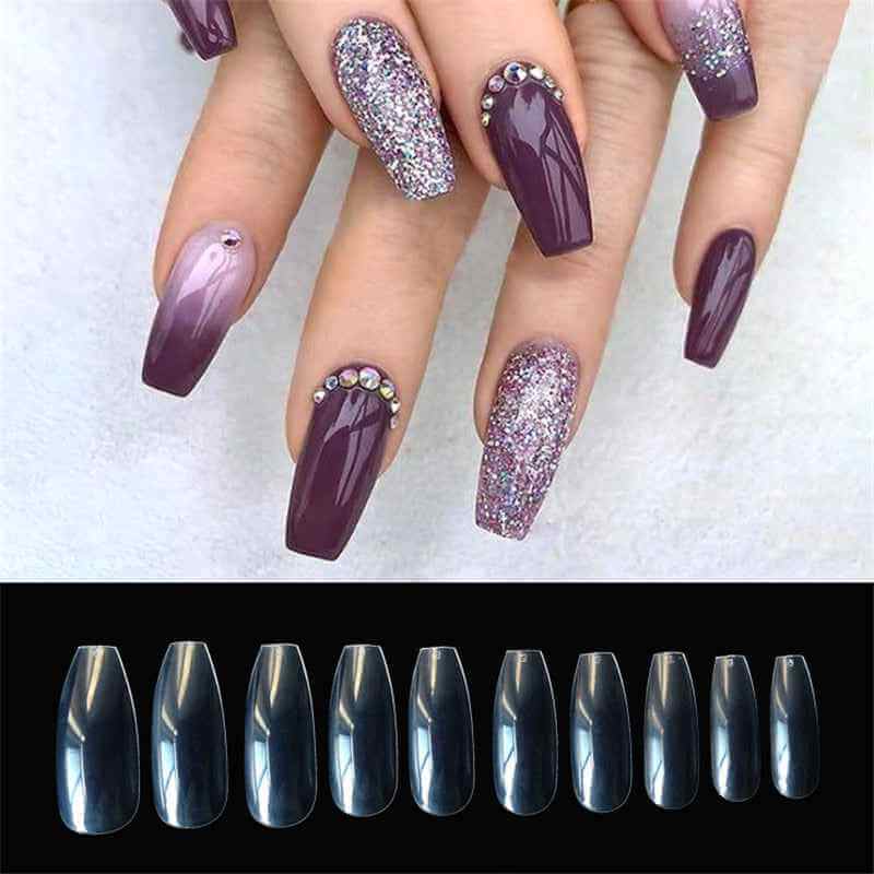 500 Transparent Natural Fake Nails | Clear Press-On Nails