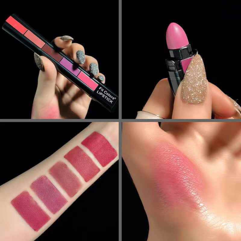 5 Color Velvet Non-stick Lipstick Set | Waterproof Velvet Lipstick Set