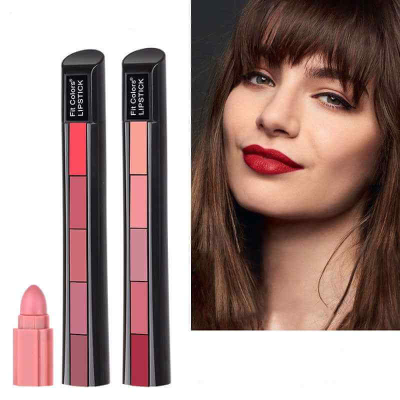 5 Color Velvet Non-stick Lipstick Set | Waterproof Velvet Lipstick Set