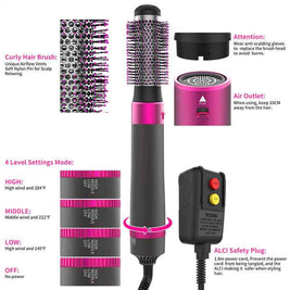 5 In 1 Hair Dryer And Straightener | Electric Hair Styling Brush