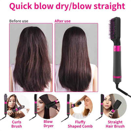 5 In 1 Hair Dryer And Straightener | Electric Hair Styling Brush