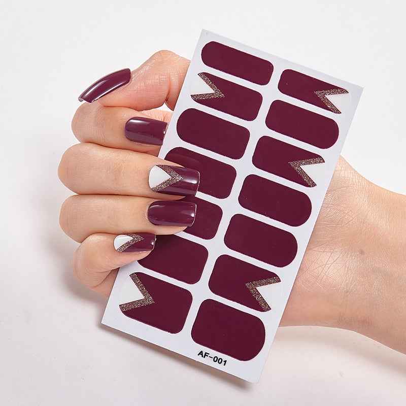 Solid Colors And Creative Nail Art Creative Women Salon Nail Decoration Fashion Nail Polish Nails Sticker Designer Nail Strips