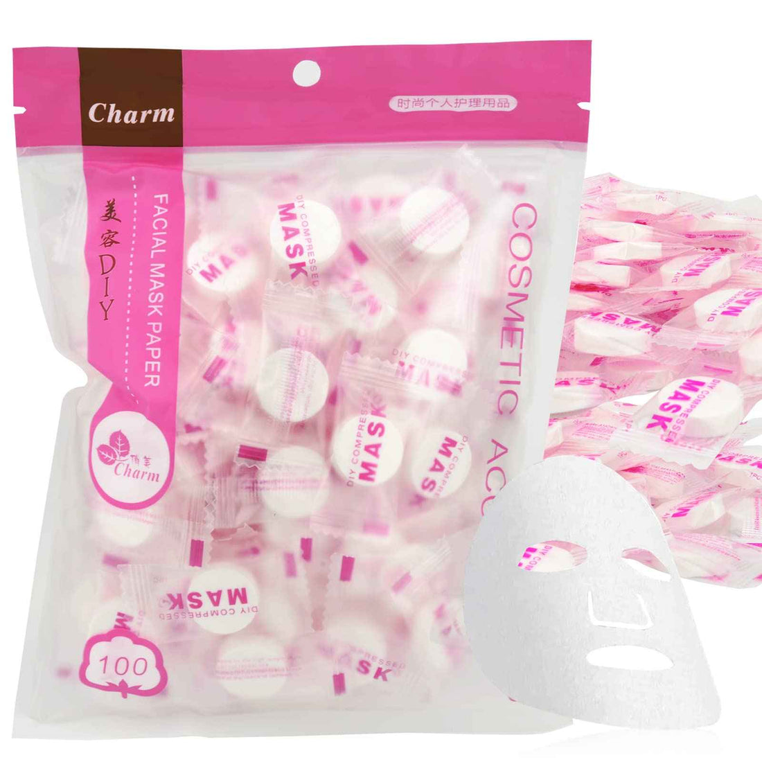 Cayanmydery 100 Pieces Compressed Cotton Facial Mask Sheets Disposable DIY Mask Paper Beauty Tool for Skin Care Cotton Masks for Home Travel