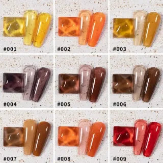 9 Colors UV Gel Nail Polish Amber Set | Ice Penetration Soak Off Shining
