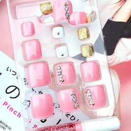 Artificial Acrylic Toe Nails | 24pcs Artificial Toe Nails