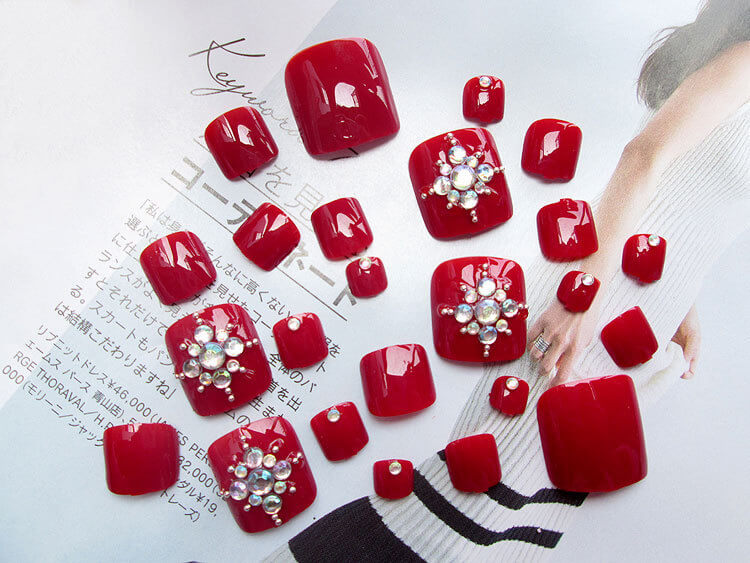 Artificial Acrylic Toe Nails | 24pcs Artificial Toe Nails