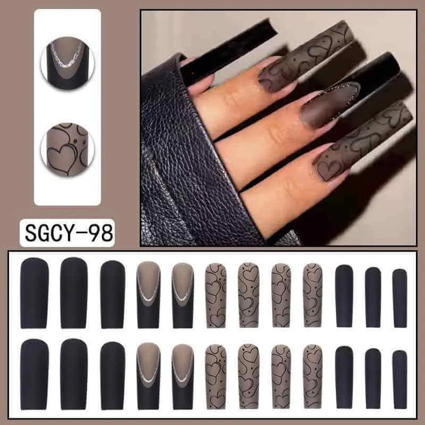 Black Matte Press On Nails | Long Matte Black Press On Nails