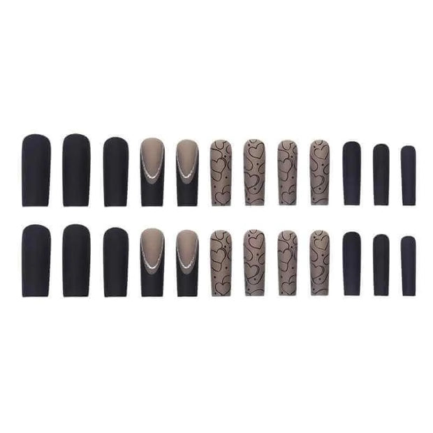 Black Matte Press On Nails | Long Matte Black Press On Nails