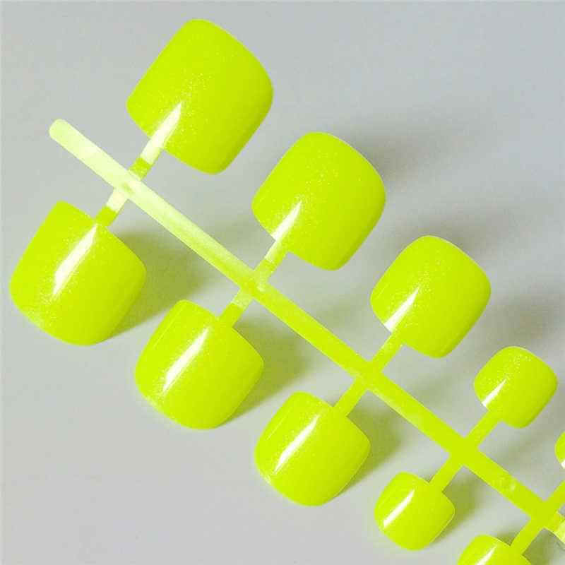 Bright Green Press On Toe Nails | Square Press On Toenails