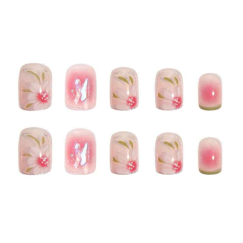 Camellia Nail Patch Smudge Proof Stickers | Camellia Flower Nail Decals