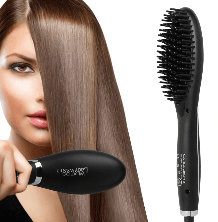 Ceramic Hair Straightening Brush | Electric Hair Straightening Brush