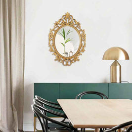 Classical Gold Oval Mirror For Home Decor | Antique Style Oval Mirror