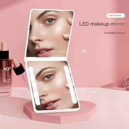 Compact Double Sided Makeup Mirror | Handheld LED Mirror For Makeup