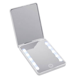 Compact Double Sided Makeup Mirror | Handheld LED Mirror For Makeup