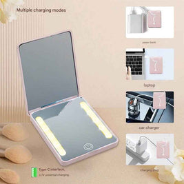 Compact Double Sided Makeup Mirror | Handheld LED Mirror For Makeup