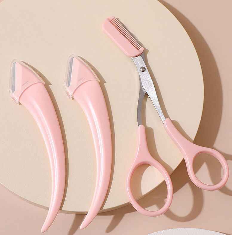 Curved Moon Eyebrow Trimming Knife Comb | Small Beauty Supplies Gadgets