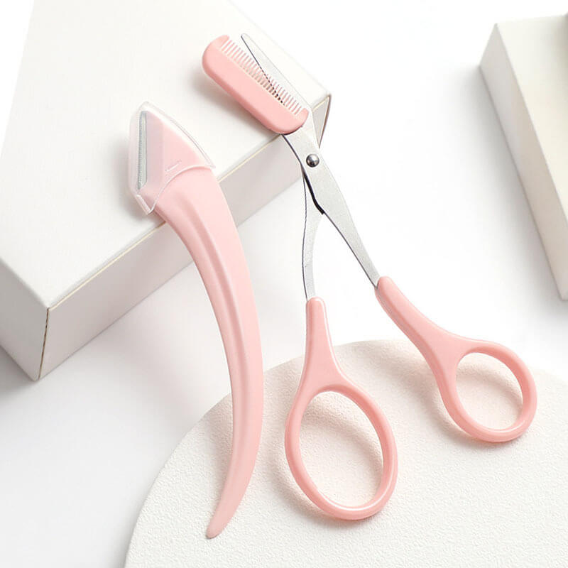 Curved Moon Eyebrow Trimming Knife Comb | Small Beauty Supplies Gadgets 