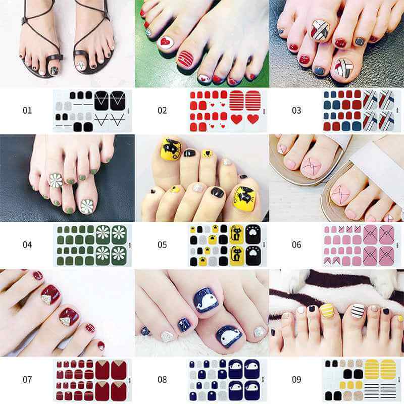 Cute Nail Stickers For Feet | Waterproof Foot Nail Sticker