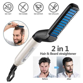 Electric Hair Straightener Brush | Men Beard Straightener
