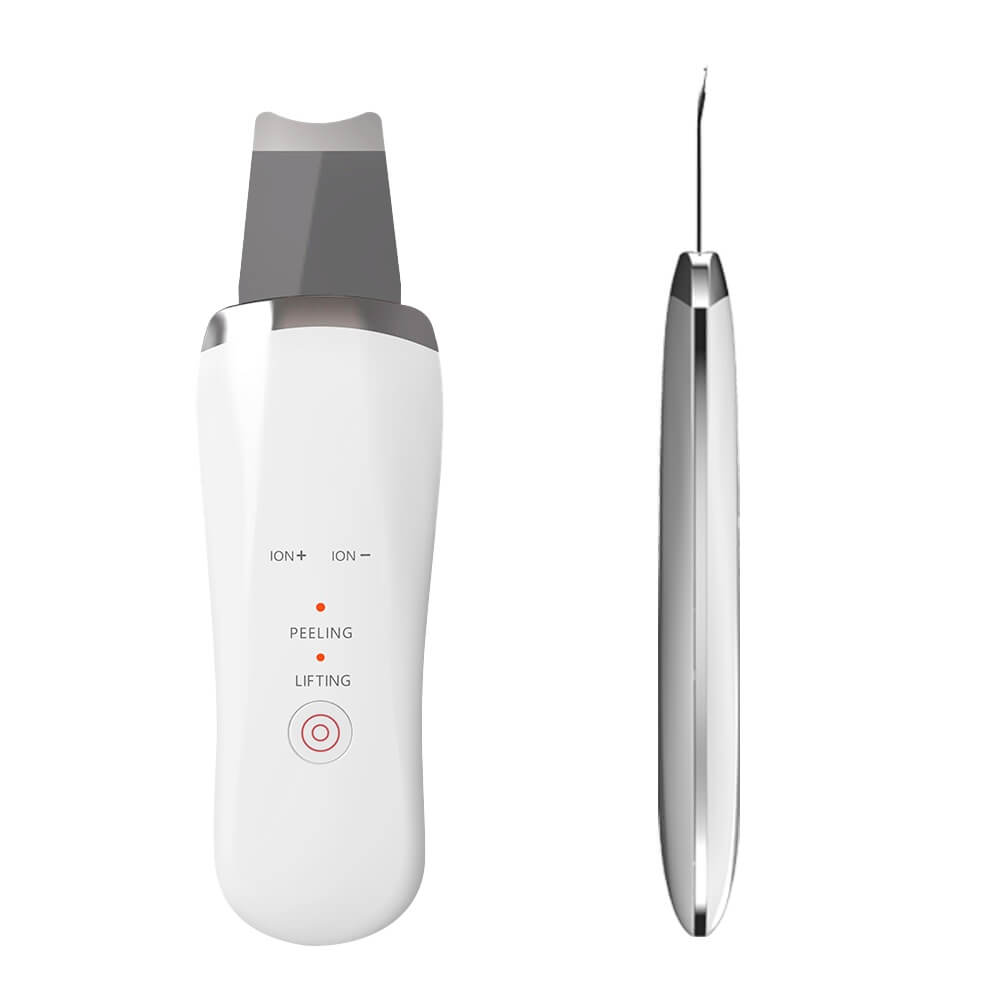 Electric USB Ultrasonic Skin Scrubber | Stainless Steel Face Spatula 