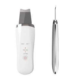 Electric USB Ultrasonic Skin Scrubber | Stainless Steel Face Spatula 