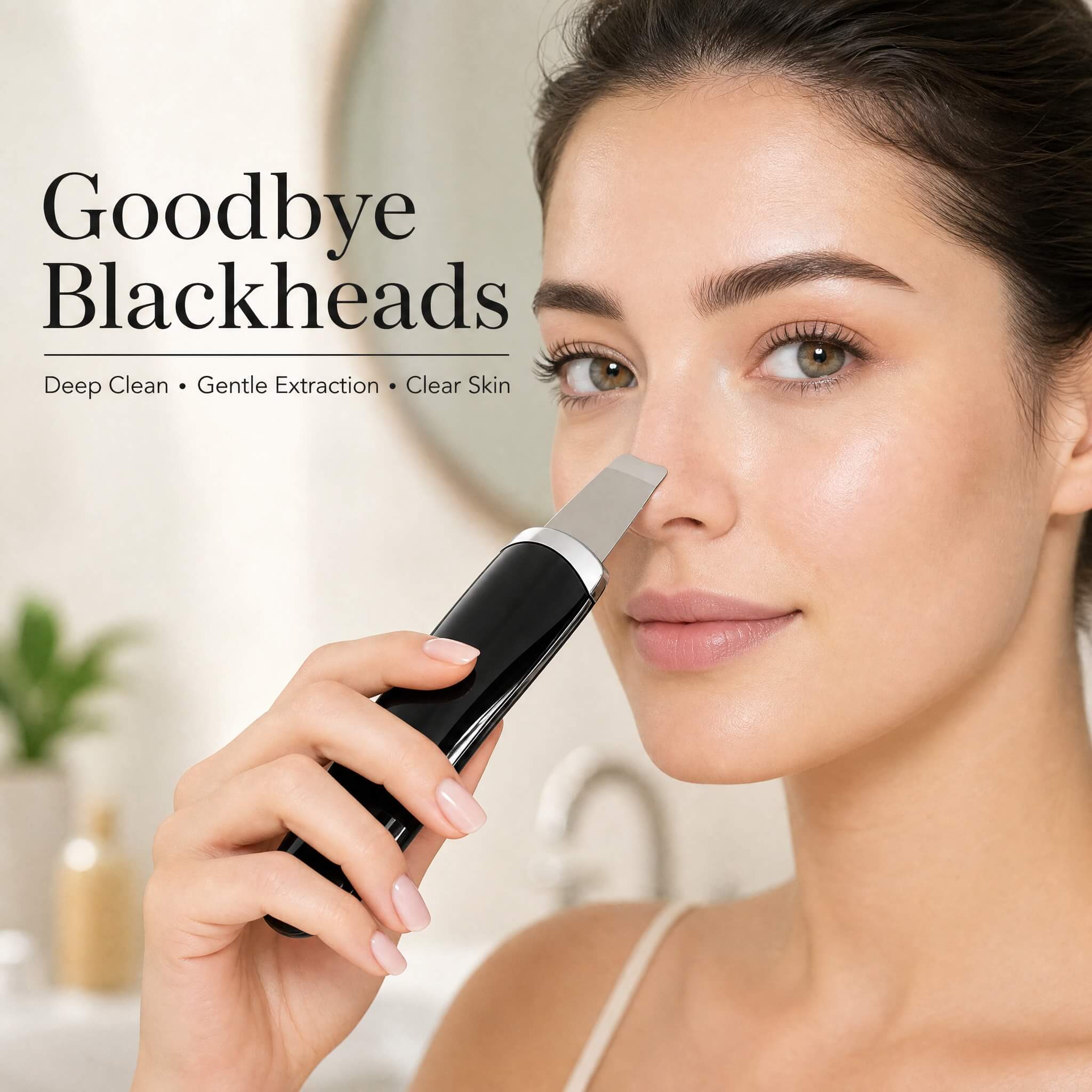 Electric USB Ultrasonic Skin Scrubber | Stainless Steel Face Spatula 