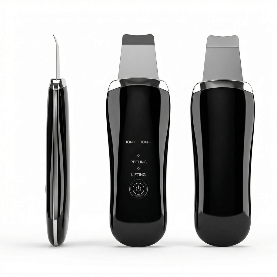 Electric USB Ultrasonic Skin Scrubber | Stainless Steel Face Spatula 