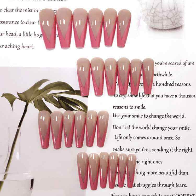 Extra Long Pink Ballet Nails | Removable Pink Nail Patches