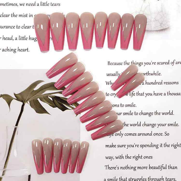 Extra Long Pink Ballet Nails | Removable Pink Nail Patches