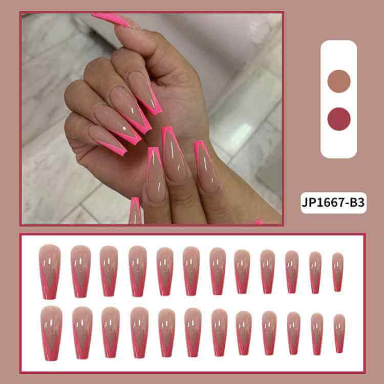 Extra Long Pink Ballet Nails | Removable Pink Nail Patches