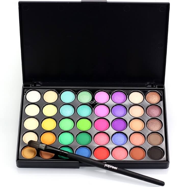 Eyeshadow Palette With Brushes | Glitter Powder Eyeshadow Palette