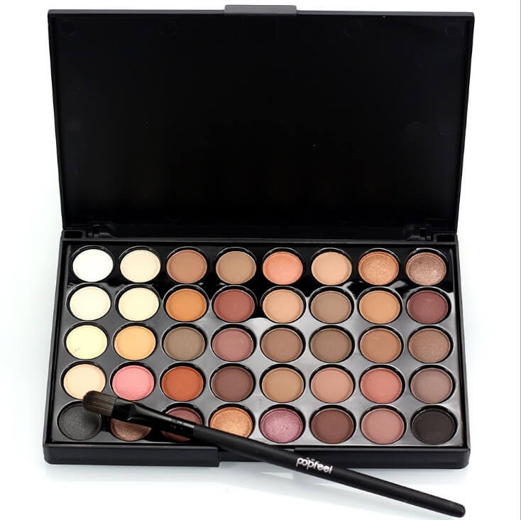 Eyeshadow Palette With Brushes | Glitter Powder Eyeshadow Palette