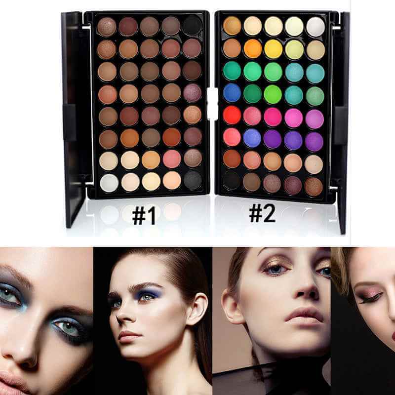 Eyeshadow Palette With Brushes | Glitter Powder Eyeshadow Palette
