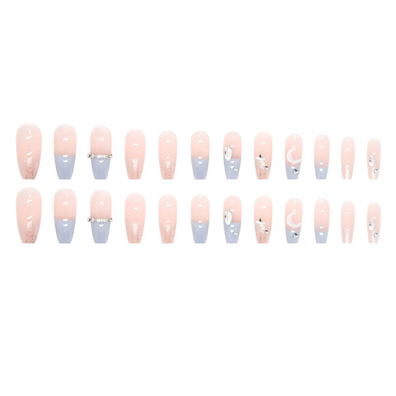 Fake Nails Stars And Moon | Stars And Moon Press On Nails