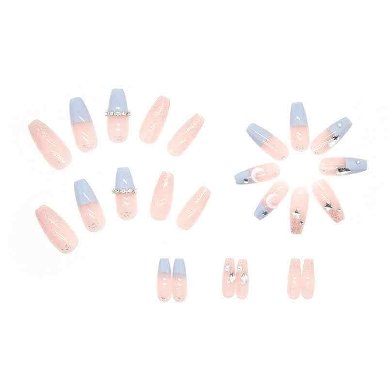 Fake Nails Stars And Moon | Stars And Moon Press On Nails