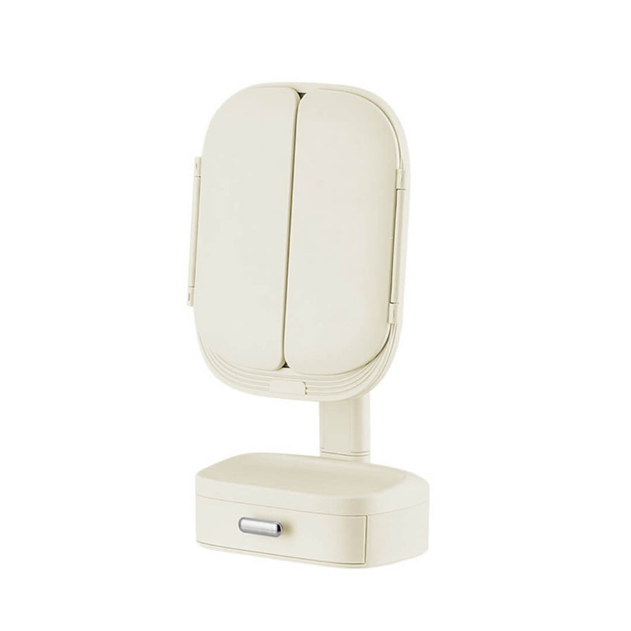 Folding Vanity Mirror With LED Lights | Lighted Desktop Cosmetic Mirror