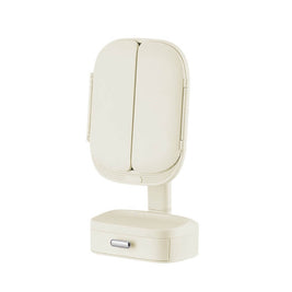 Folding Vanity Mirror With LED Lights | Lighted Desktop Cosmetic Mirror