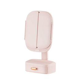 Folding Vanity Mirror With LED Lights | Lighted Desktop Cosmetic Mirror