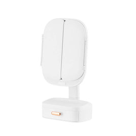 Folding Vanity Mirror With LED Lights | Lighted Desktop Cosmetic Mirror