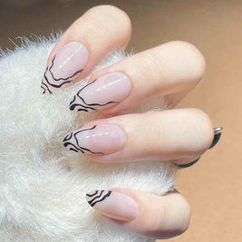 French Water Drop Manicure Rhinestones | French Manicure With Crystals